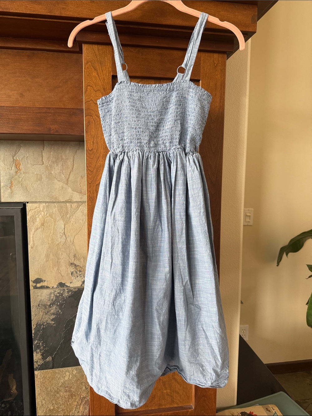 Liz Lange Maternity Light Blue Smocked Strap Sundress Medium